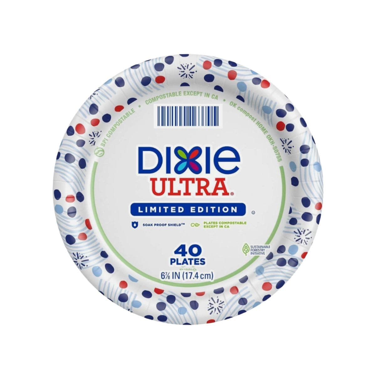 2 x Dixie Ultra Plates 7" Americana 40ct Disposable Paper Dinnerware — image 1
