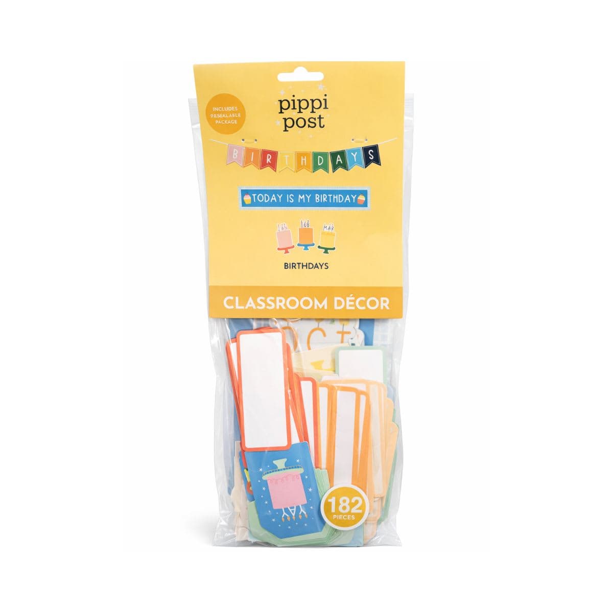 New Pippi Post 182pc Classroom Birthdays Decor