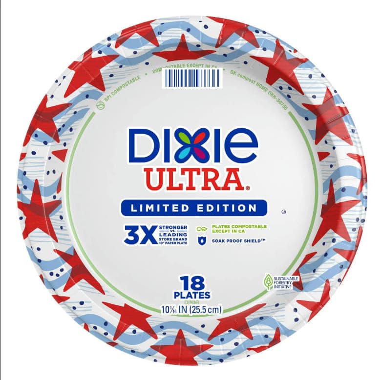 Dixie Ultra Plates 10" - Americana - 18ct