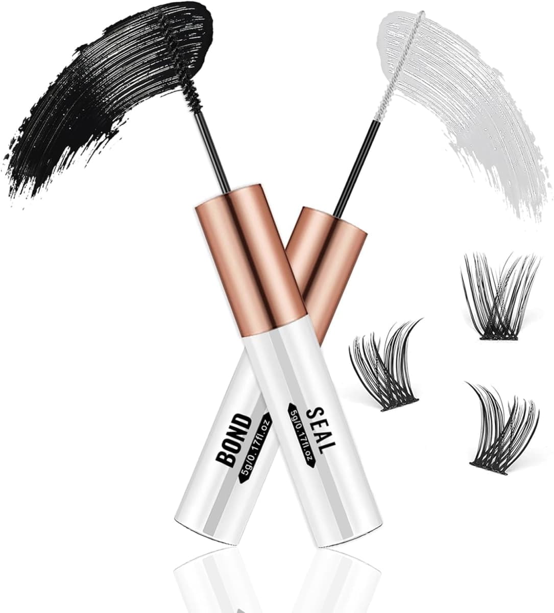 ZEYUMEE Lash Bond and Seal, Long Lasting Cluster Lash Glue, Strong Hold, Waterproof, Latex-Free, Suitable for Sensitive Eyes