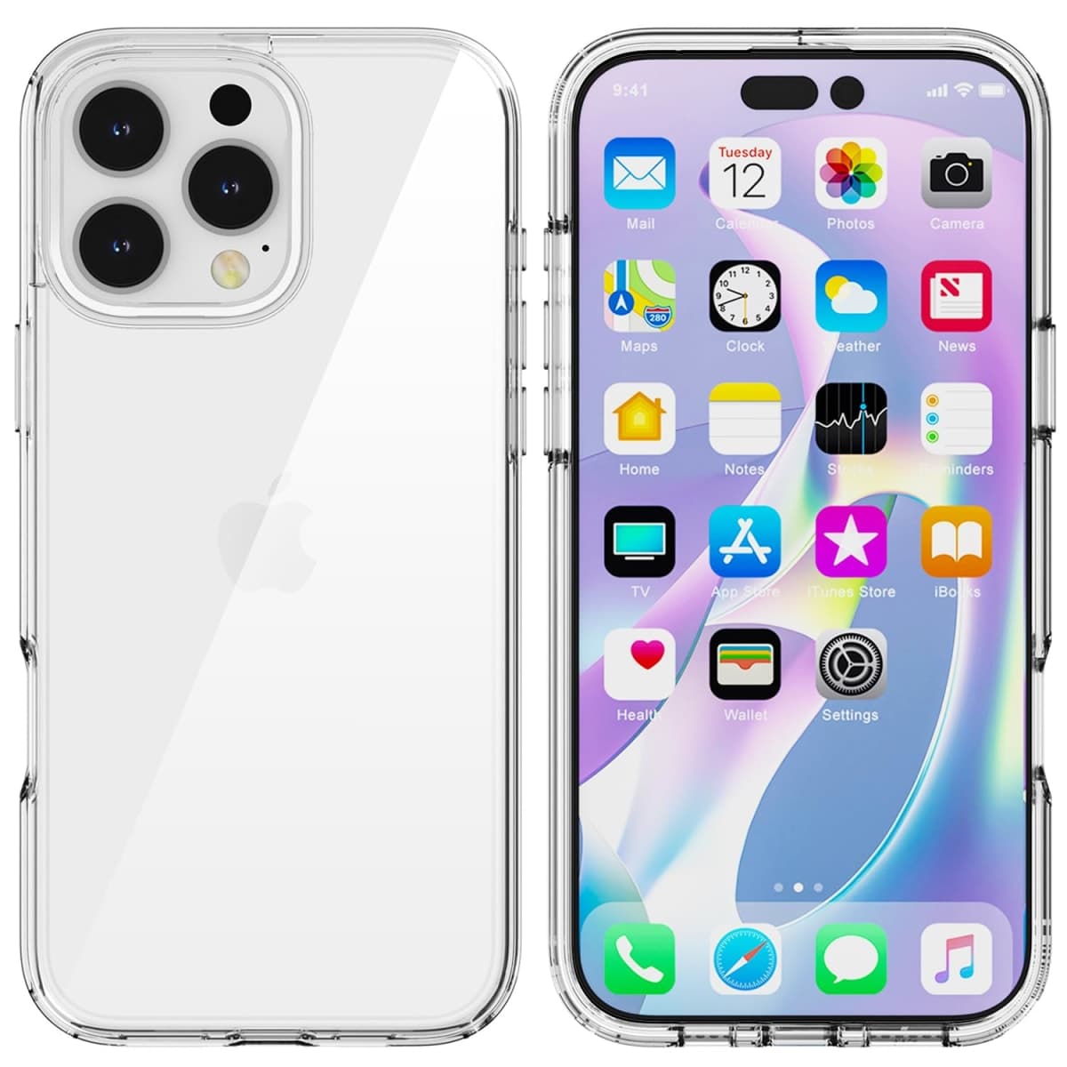 TENOC Phone Case Compatible with iPhone 16 Pro, Clear Case Shockproof Protective Bumper Slim Cover for 6.3 Inch — image 1