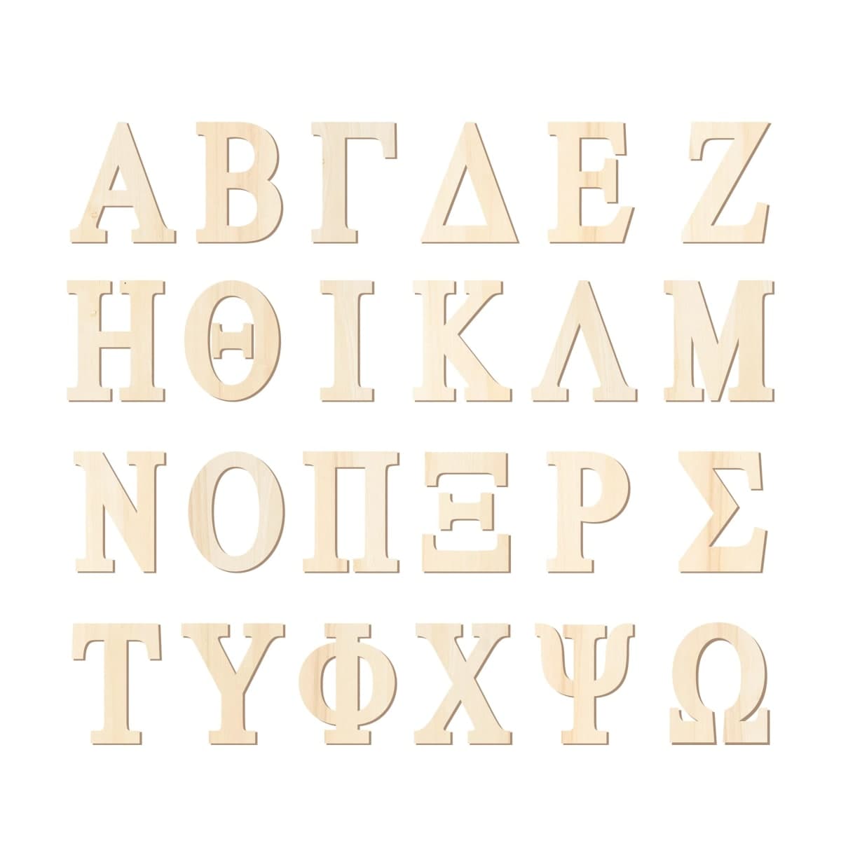 2 Inch 328 Pieces Wooden Greek Letters Bold Font Unfinished Wood Greek Alphabets for Small Paddles Embellishment/Sorority/Fraternity/DIY Project/Learning/Wall Decor — image 1