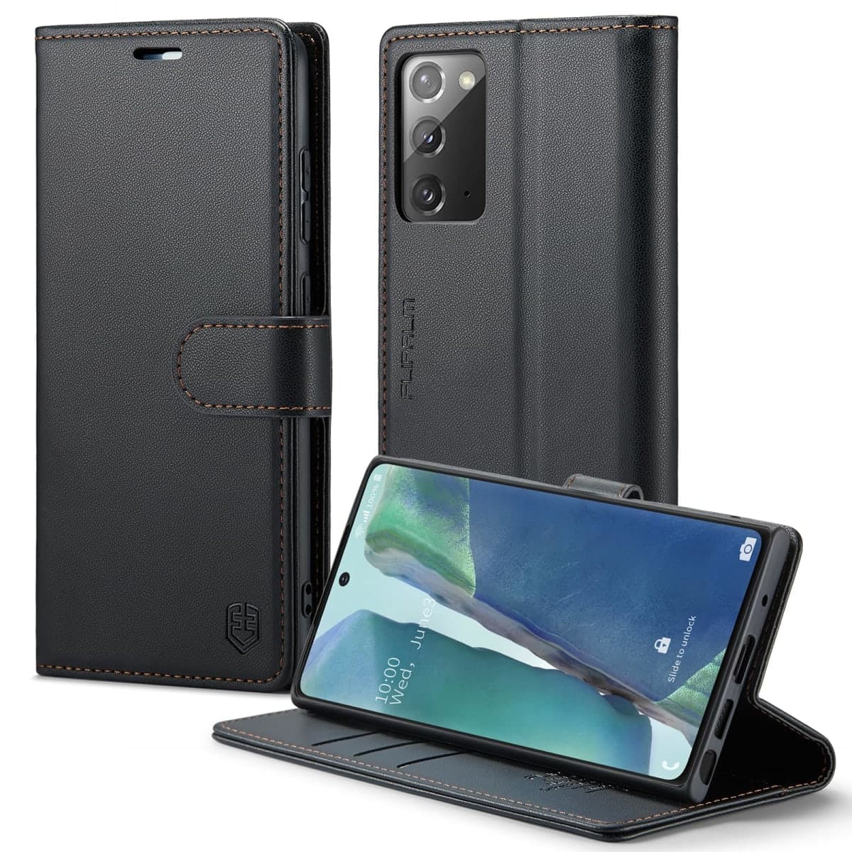 FLIPALM Wallet Case for Samsung Galaxy Note 20 5G, RFID Blocking Credit Card Holder, PU Leather Folio Flip Kickstand Protective Shockproof Cover for Galaxy Note 20 (Black) — image 1