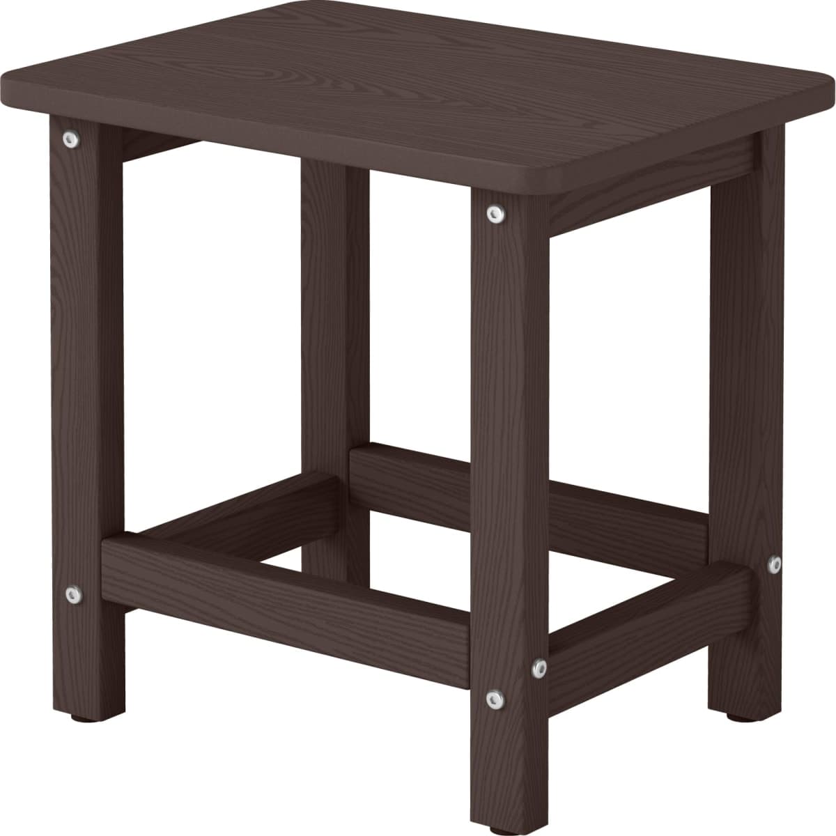 BIVODA Weatherproof Outdoor Side Table, HDPE Small Outdoor Table for Adirondack, 16.6-Inch Patio Square End Tables for Garden, Backyard, Porch, Deck, Balcony, Poolside (Coffee) — image 1