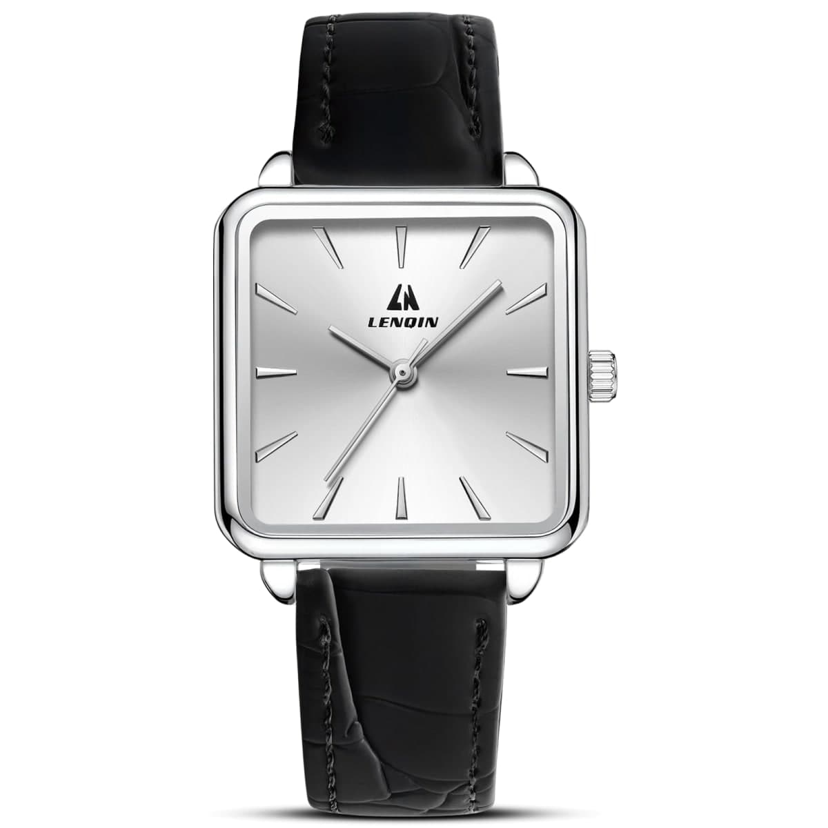 LN LENQIN Womens Watches Ladies Quartz Analog Watches 30m Waterproof Ladies Watch Womens Fashion Watch with Time-Date Function/Microfiber Straps (Black-Silver-White) — image 1