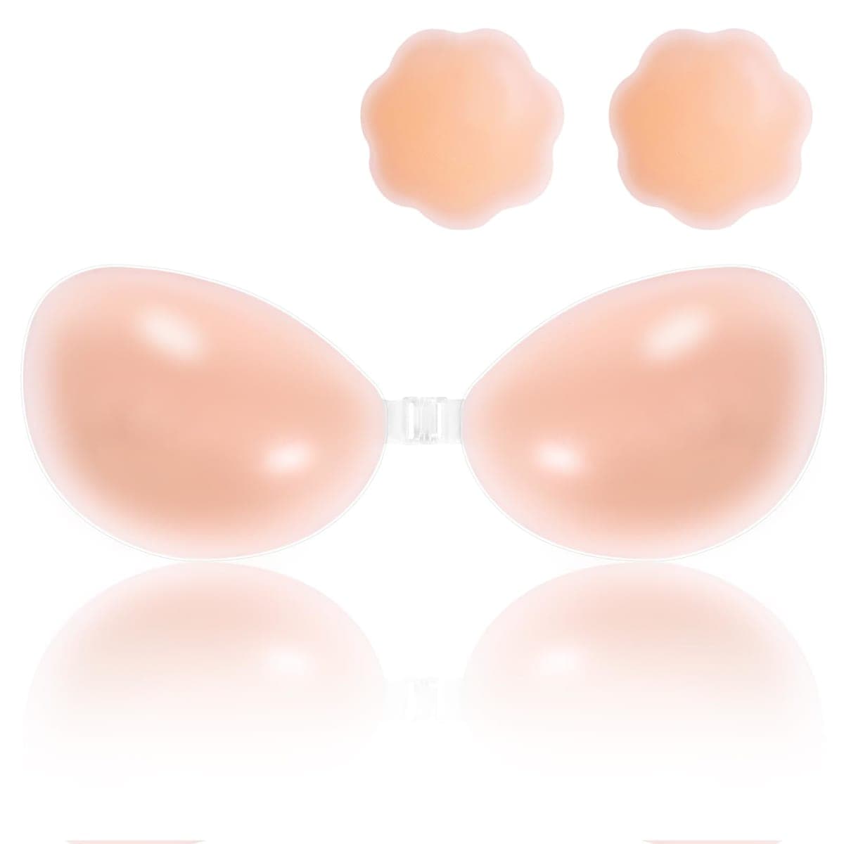 Cbthet Strapless Sticky Bra, Backless Push Up Adhesive Bra for Women, Invisible Silicone Bra with Nipple Covers — image 1