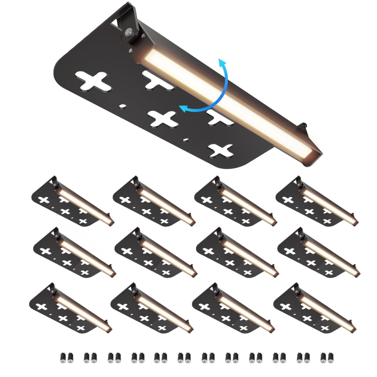 Raxjov - 12 Pack 7 Inch Retaining Wall Light, 3W LED Lighting, 12V AC/DC Low Voltage Hardscape Lighting Outdoor, Landscape Lighting — image 1
