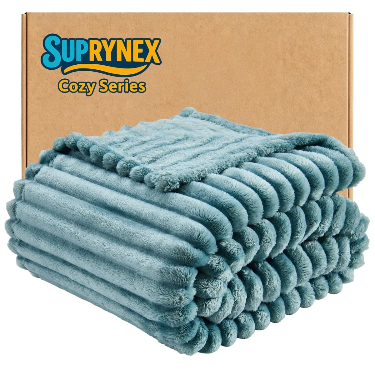 SUPRYNEX Green XL Throw Blanket 50x70 Inches - Striped Super Soft Plush Microfiber, Lightweight All-Season for Couch Sofa Bed — image 1