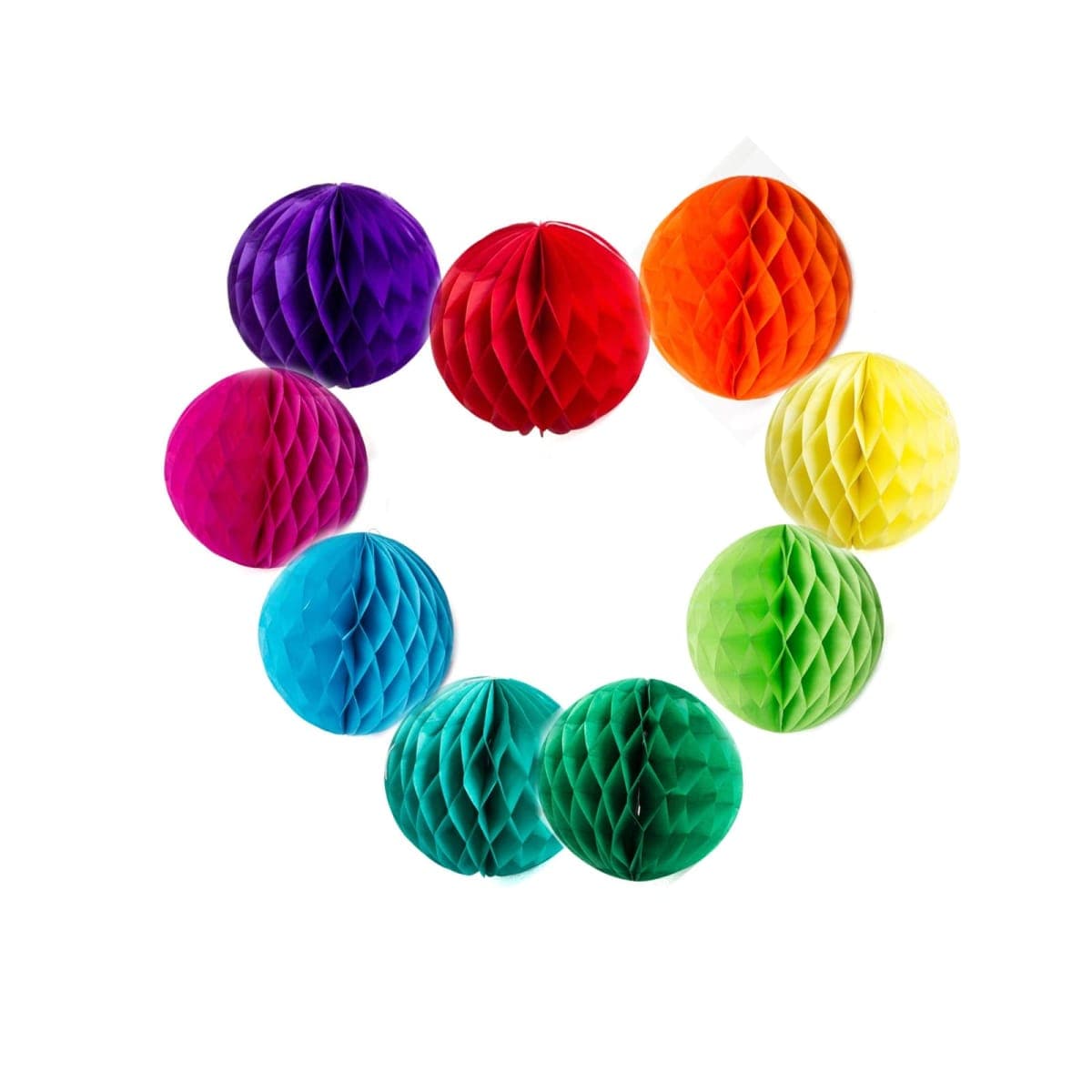 Colorful Rainbow Hanging Tissue Paper Honeycomb Balls Pride Party Decorations Pom Poms for Rainbow Sunshine Cloud Sun Themed Birthday Baby Shower Gender Reveal Wedding Party Décor — image 1