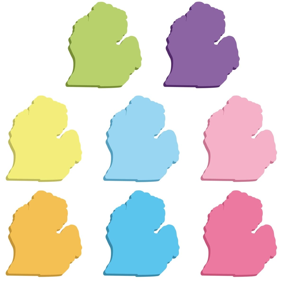 Gilprop 8 Pads/ 240 Sheets Michigan Gifts Michigan Shaped Sticky Notes Self Stick Notes Colorful Memo Note Pad for Independence Day Birthday Souvenirs Traveler Coworkers Farewell Gifts (Multicolors) — image 1