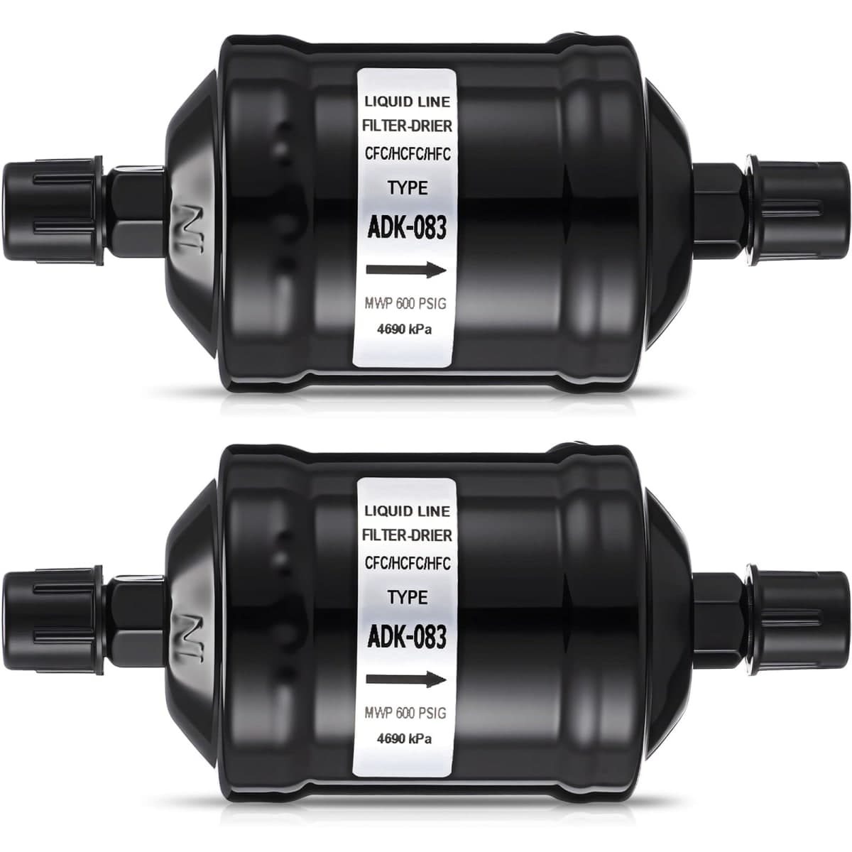 Threlaco 2 Pcs 3/8'' Flow Filter Drier for Heat Pump Refrigerant Filter Drier SHDK-083 3/8 in Liquid Line AC HVAC Refrigeration Connection Universal Unidirectional — image 1