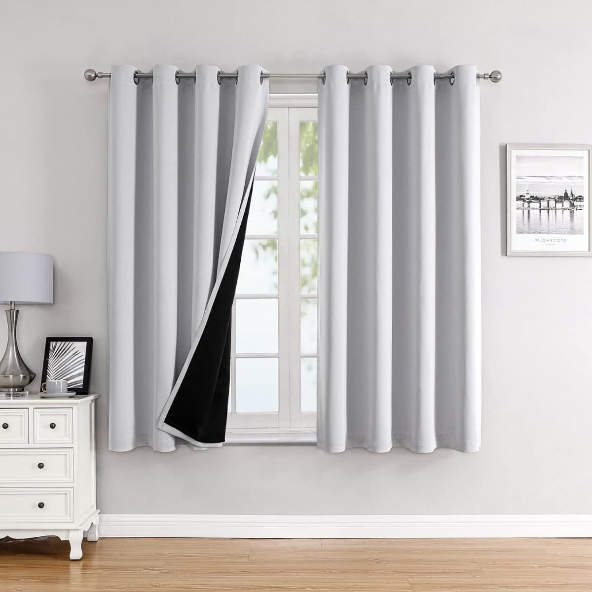 ChrisDowa 100% Blackout Curtains for Bedroom 63 Inches Long 2 Panels Set — image 1