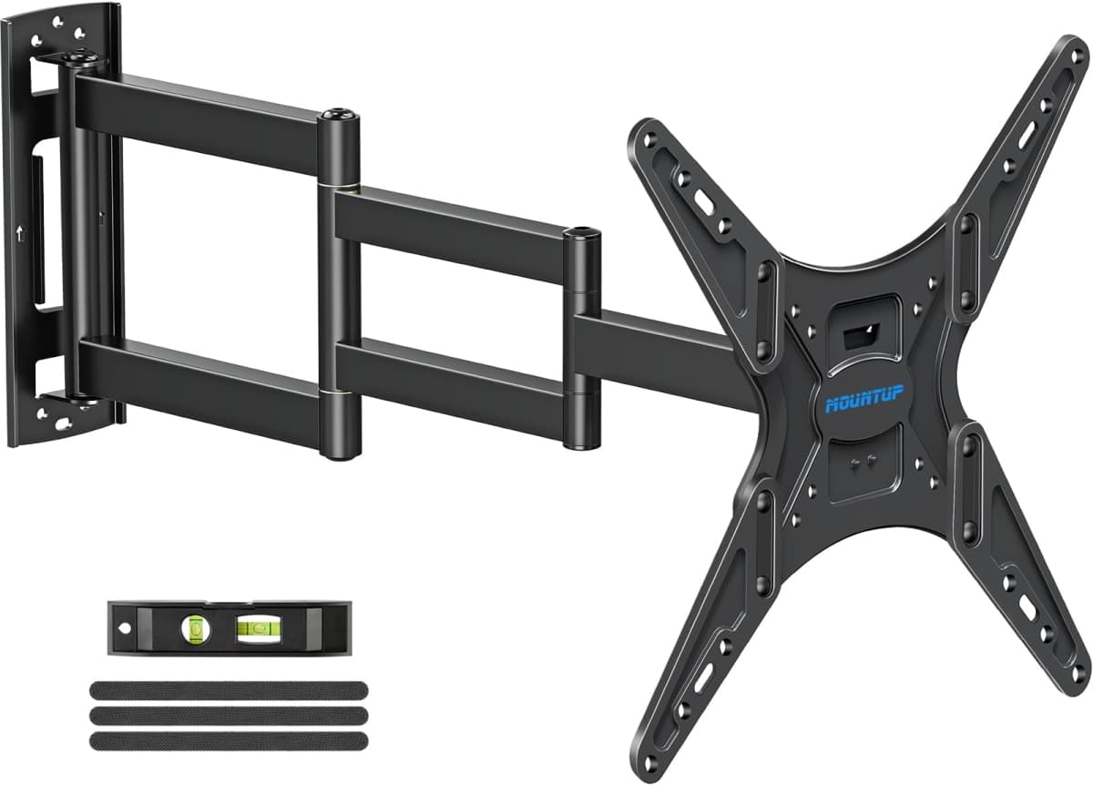 MOUNTUP Corner TV Wall Mount 30 inch Long Arm TV Mount for Most 26"-60" TVs, Full Motion TV Mount Articulating Wall Mount TV Bracket Max VESA 400x400mm, Smoothly Extendable, Holds up to 77 lbs MU0057 — image 1