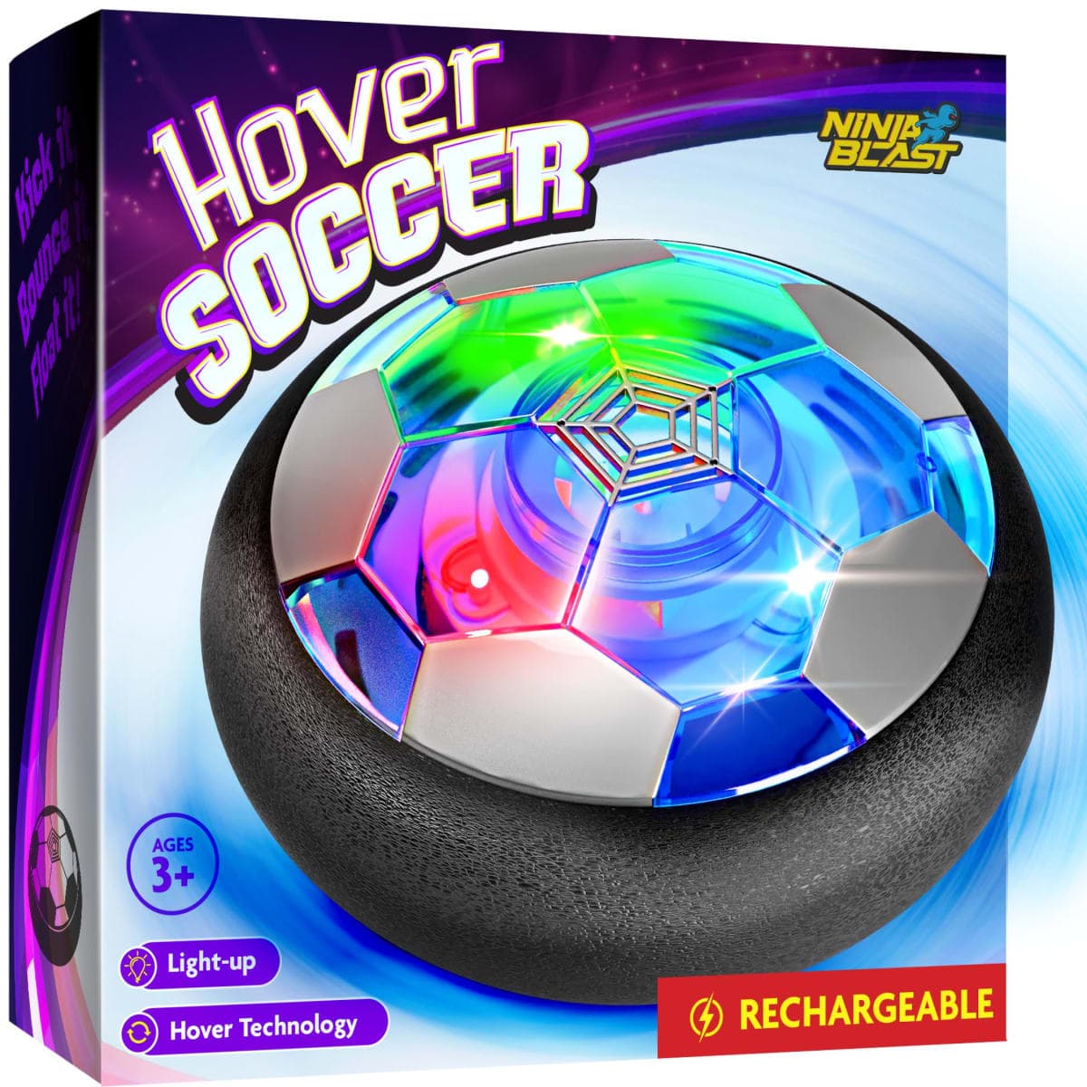 Ninja Blast Hover Soccer Ball for Kids - Boy Birthday Gifts - Indoor Toy Games Gift for Boys Age 6, 7, 8, 9, 10, 11, 12 Year Old - Light-Up Toys Game for Kid - 6-8, 8-12 - Gifts for 8 Year Old Boy — image 1