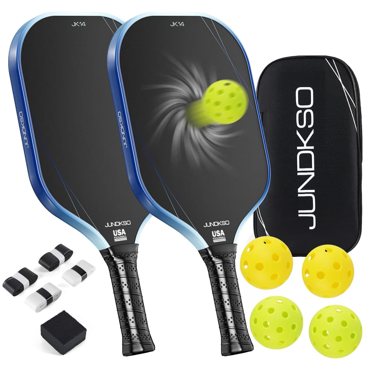 JUNDKSO Pickleball Paddles Set of 2 - Composite Carbon Fiber Pickle Ball Paddle - USAPA Approved Pro Pickle Racket - Portable Outdoor Sports Equipment - Men's and Women's Training or Game Gift Set — image 1