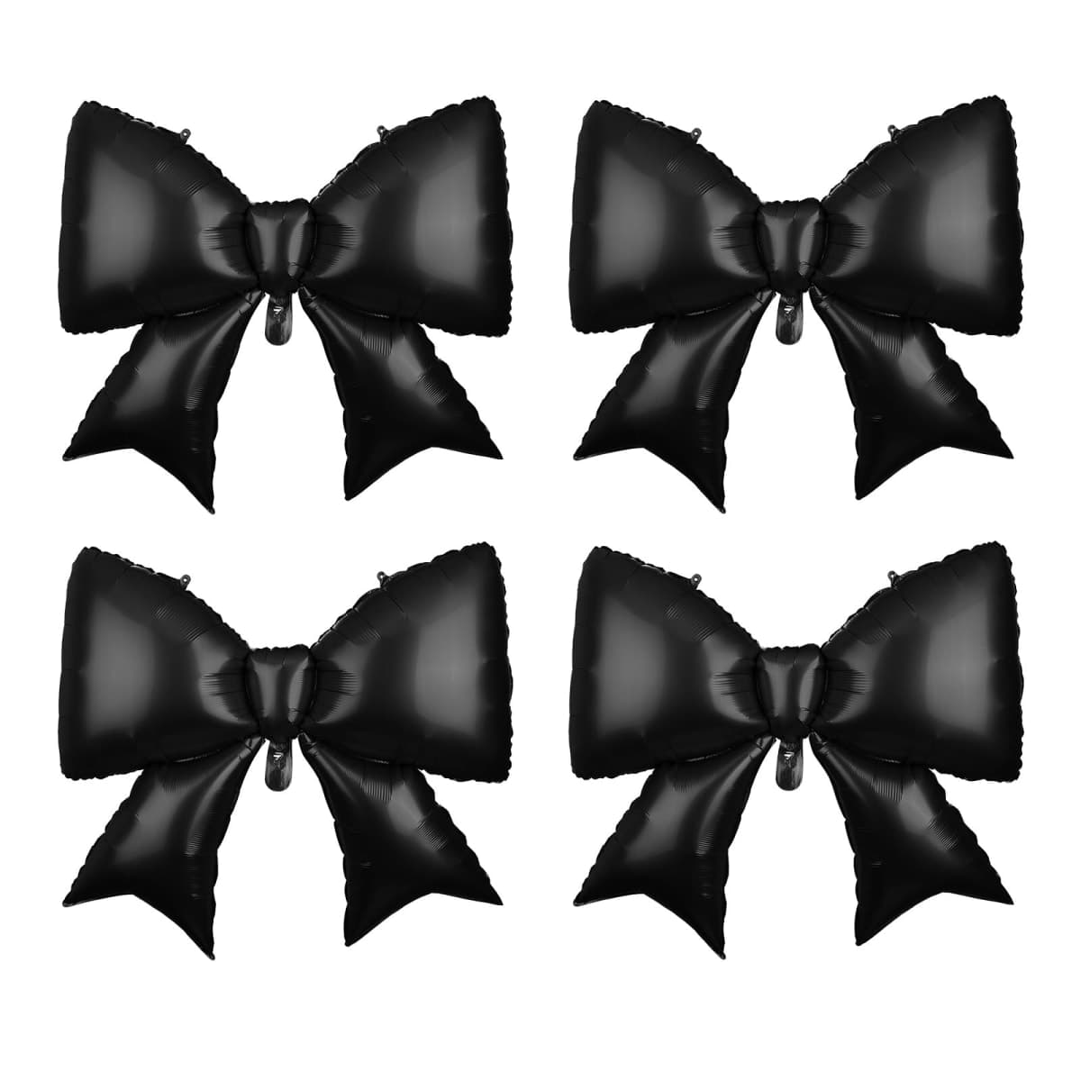 4pcs Giant Black Bow Balloon, 98x75cm/38.58x29.53in Black Large Bow Theme Balloons Fashion Birthday Decoration for Bridal Shower Baby Shower Engagement Bachelorette Graduation Party Supplies — image 1