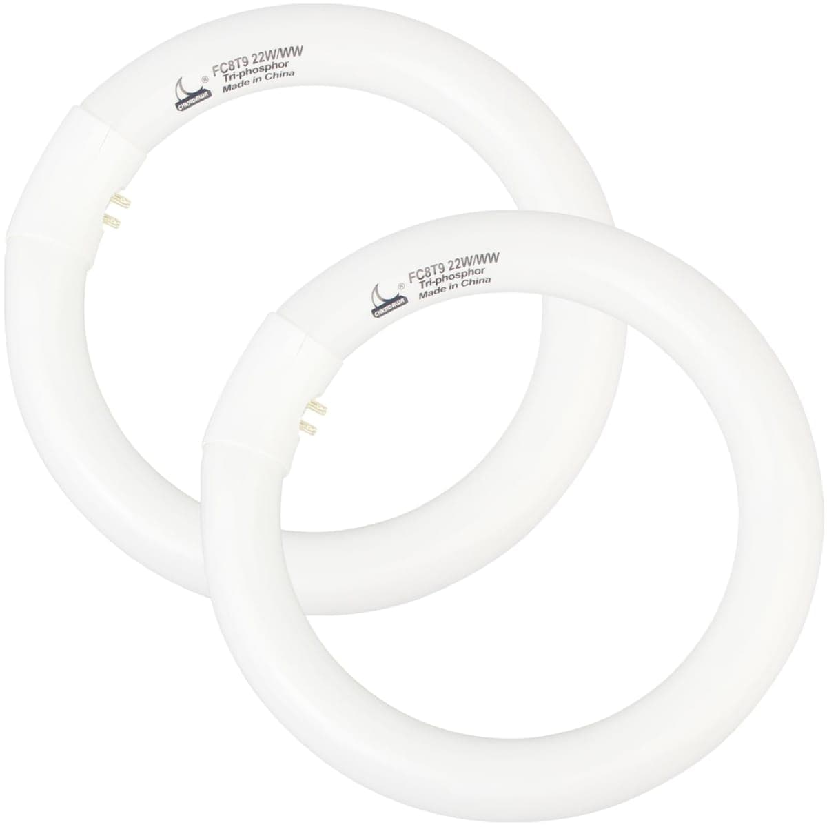 CHKADAWA FC8T9/KB 22W Round Light Bulb, 8 Inch T9 22 Watt Circular Fluorescent Light Bulbs, Replacement Circline Fluorescent Lamp, Warm White 3000K 1400 Lumens, G10q 4 Pin Prong, 2 Pack — image 1
