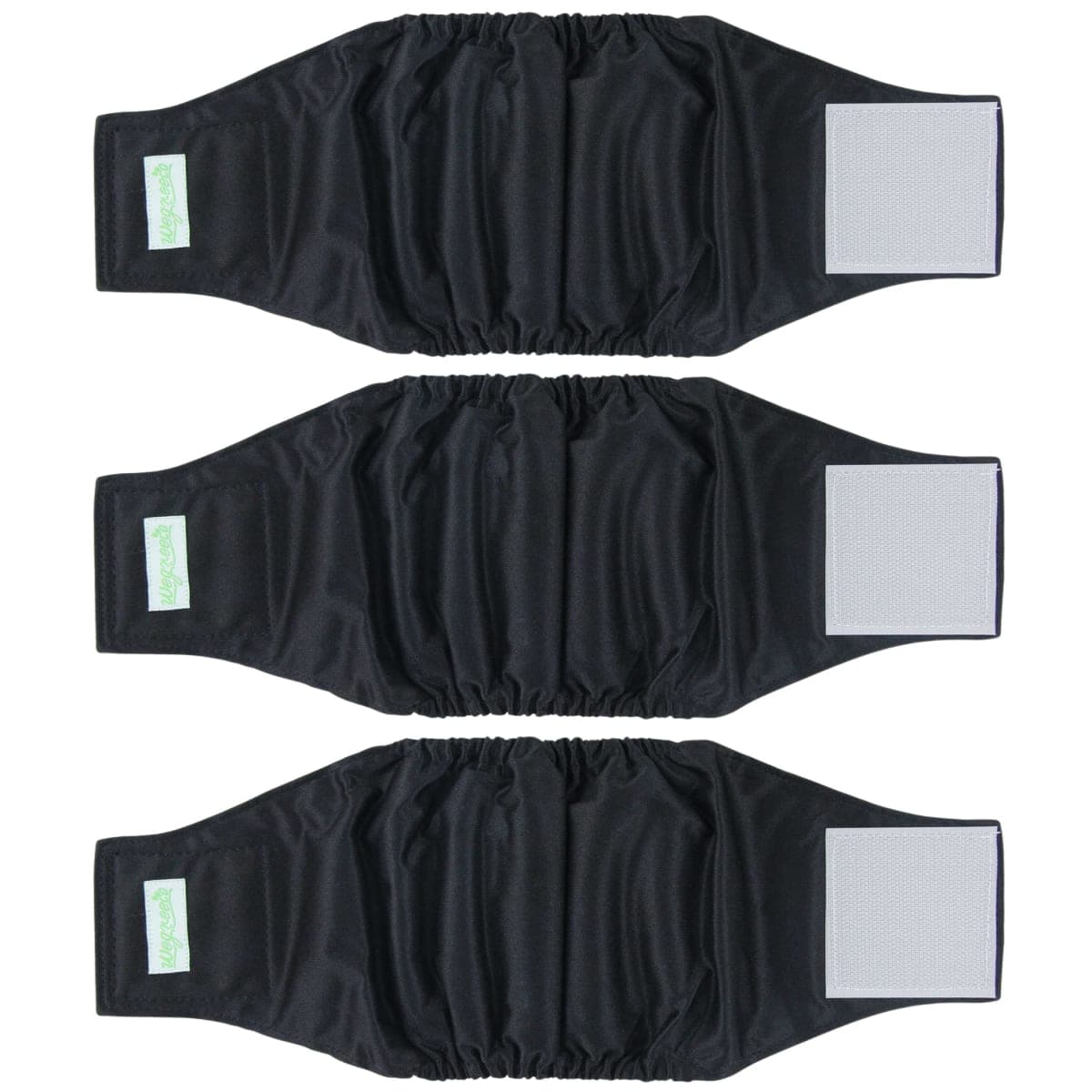 wegreeco Washable Dog Diapers - Washable Male Dog Belly Wrap - Pack of 3 - (Black,Small) — image 1