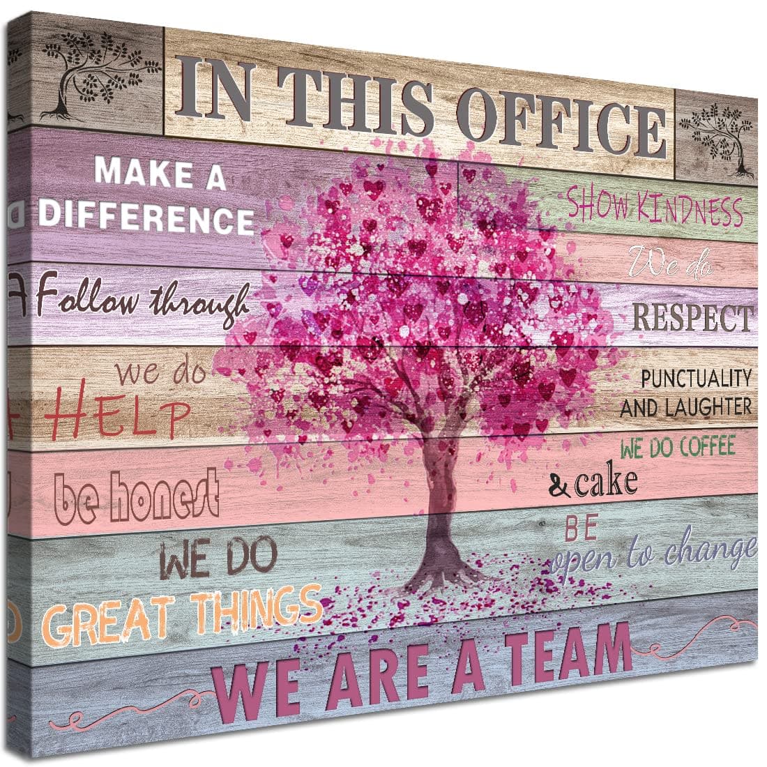SOOTHAN Inspirational Team Rules Wall Art for Office Decor Motivation Positive Quotes 16x12inch — image 1