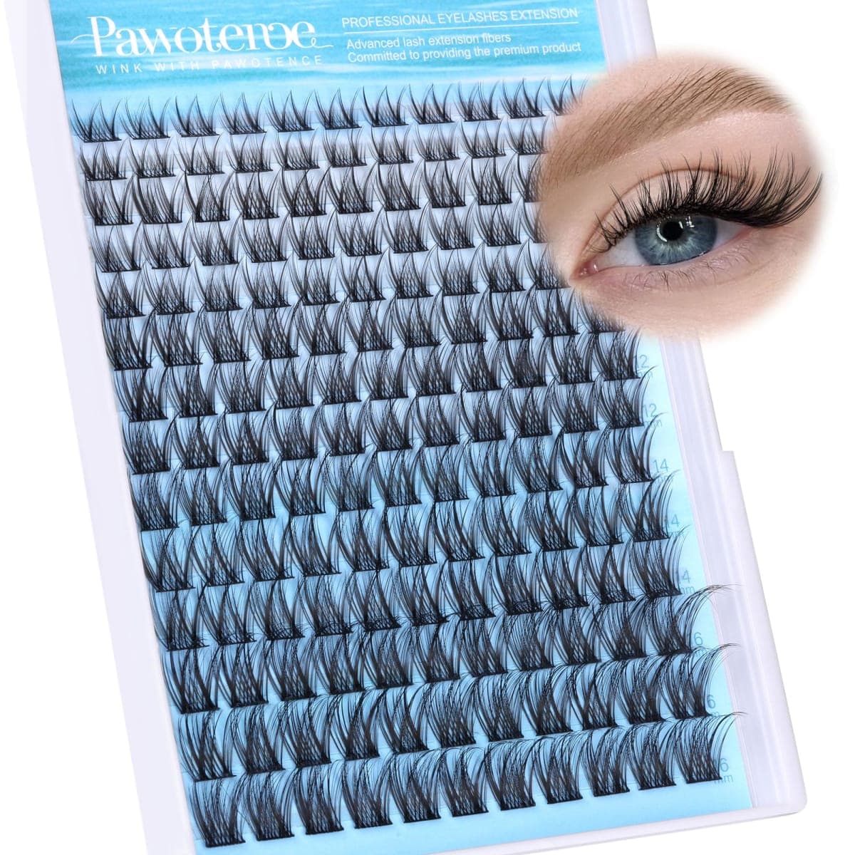 Pawotence Wispy Lash Clusters Natural Cluster Eyelash Extensions 154pcs Individual Lashes 8-16mm Lash Extension DIY False Eyelashes Soft Comfortable Natural Eyelash Clusters with Thin Band — image 1