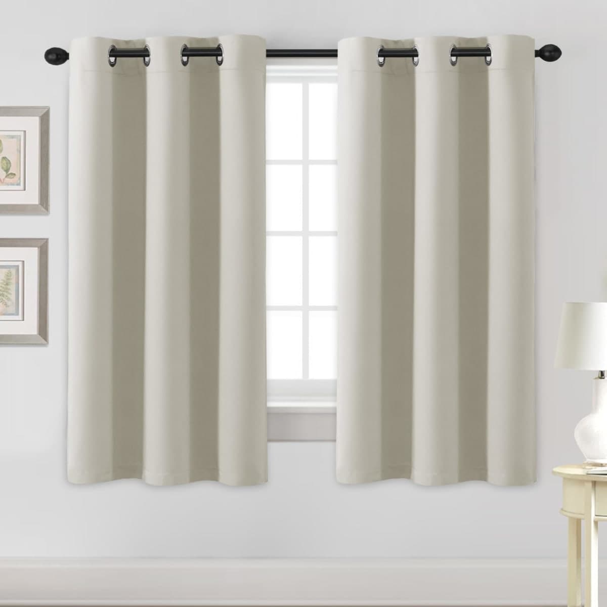 H.VERSAILTEX Blackout Curtains for Bedroom Thermal Insulated Room Darkening Living Room Curtains 63 Inch Long Grommet Privacy Protection Window Curtain Panels/Drapes for Nursery,2 Panels,Ivory/Cream — image 1