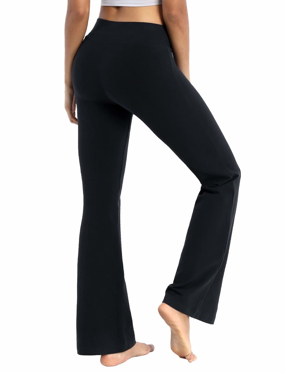 BUBBLELIME 29"/31"/33"/35"/37" 4 Styles Women's High Waist Bootcut Yoga Pants Basic/Out Pockets Tummy Control Workout Flare, Basic Cotton_black(1), XX-Large/33" Inseam — image 1