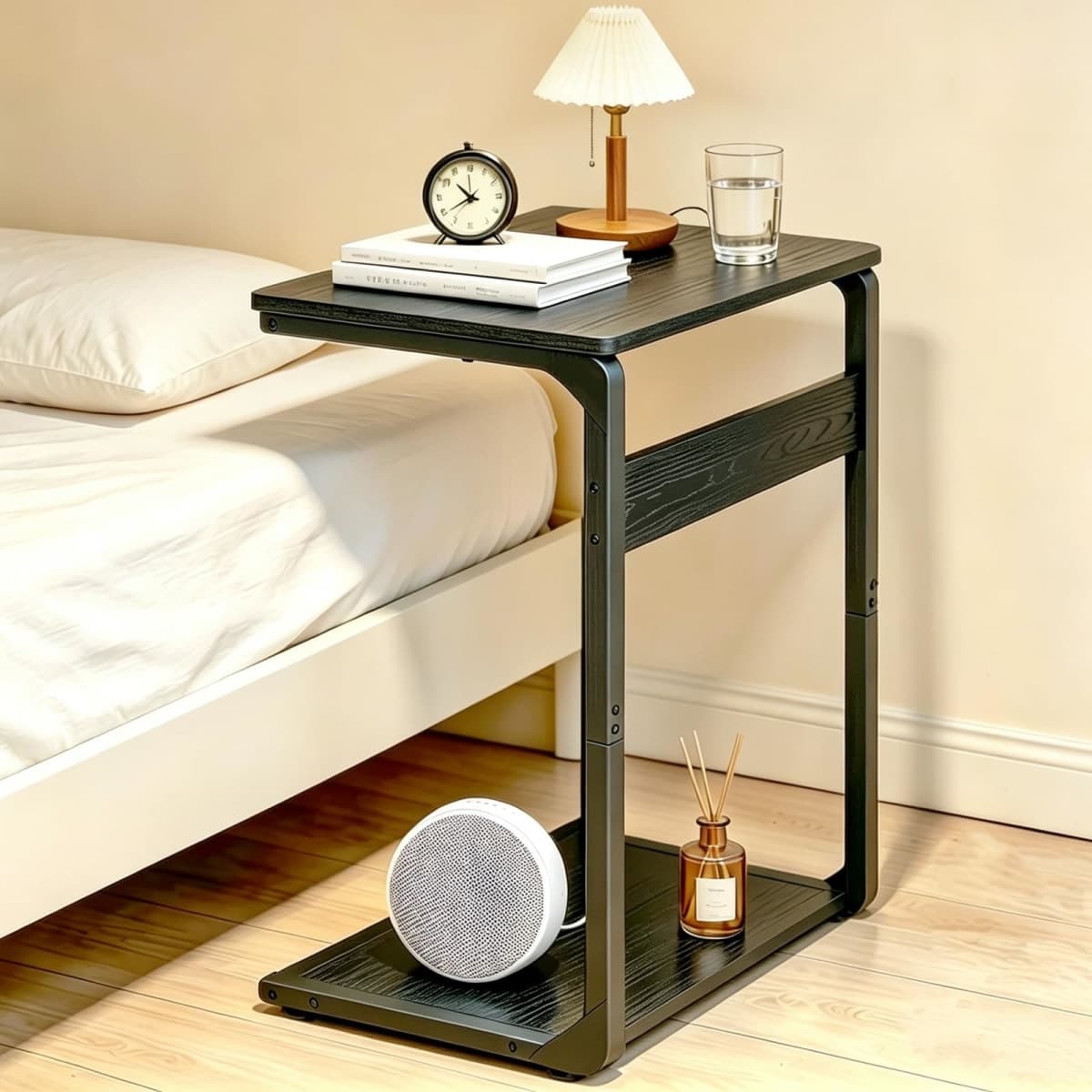 Vovonusy C-Shaped End Table, Small Side Table for Couch, Sofa TV Tray Table for Living Room, Bedroom, Bedside ET-YB-GYW1 — image 1