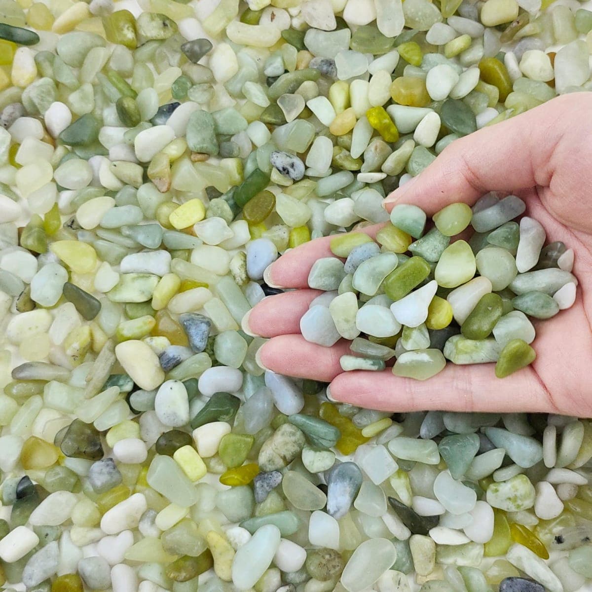 FANTIAN 5 lbs Jade Gravel Pebbles for Indoor Plants, 3/8 Inch Rocks — image 1