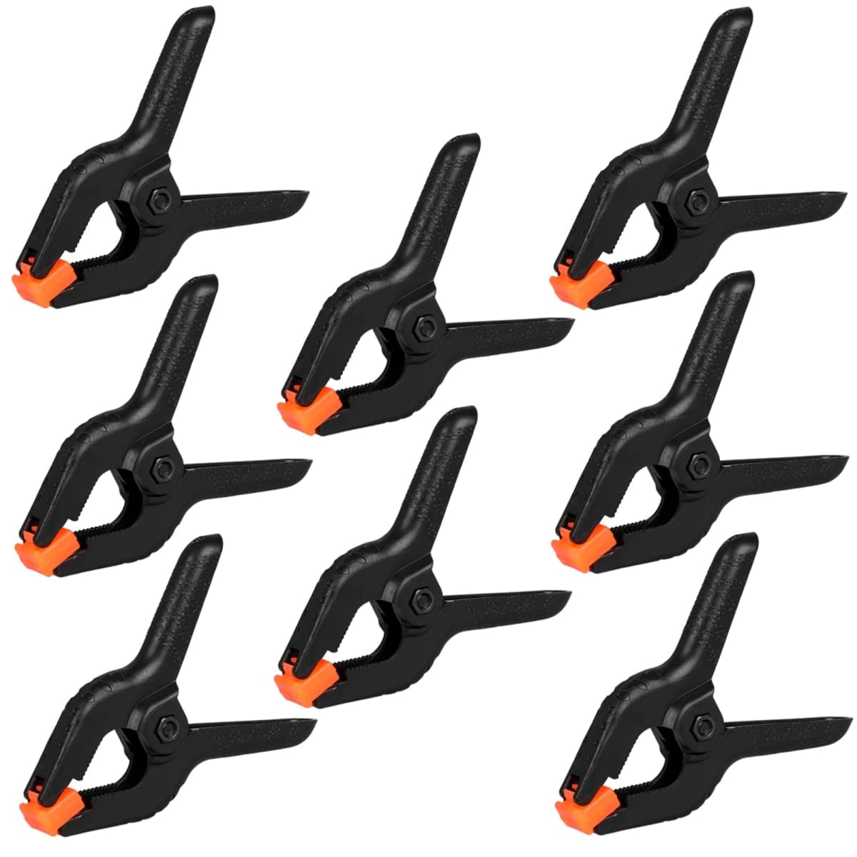 12 Pack Plastic Spring Clamps, 3.5inch Small Heavy Duty Clips for Crafts, Backdrop Stand, Woodworking, Photography Studios (Black) — image 1