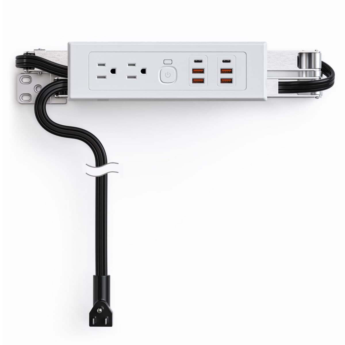 Drawer Outlet Kit PD30W USB-C Fast Charging Station USB Power Cabinet Plug Charging Strip Recessed Vanity Table Box Desk Nightstand Mount Organizer, 14 AWG Power Cable for Kitchen Bedroom-White — image 1