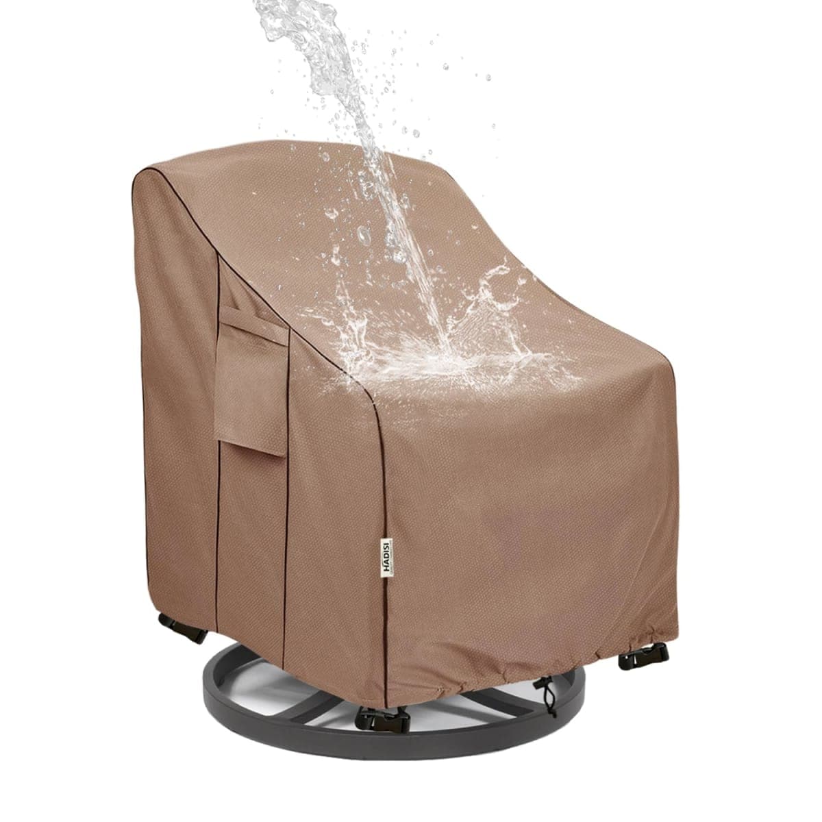 Hadisi Patio Swivel Chair Covers,Patio Chair Covers,All-Weather Heavy Duty and Waterproof Outdoor Lawn Patio Furniture Covers(33"W x35"D x36"H-Brown) — image 1
