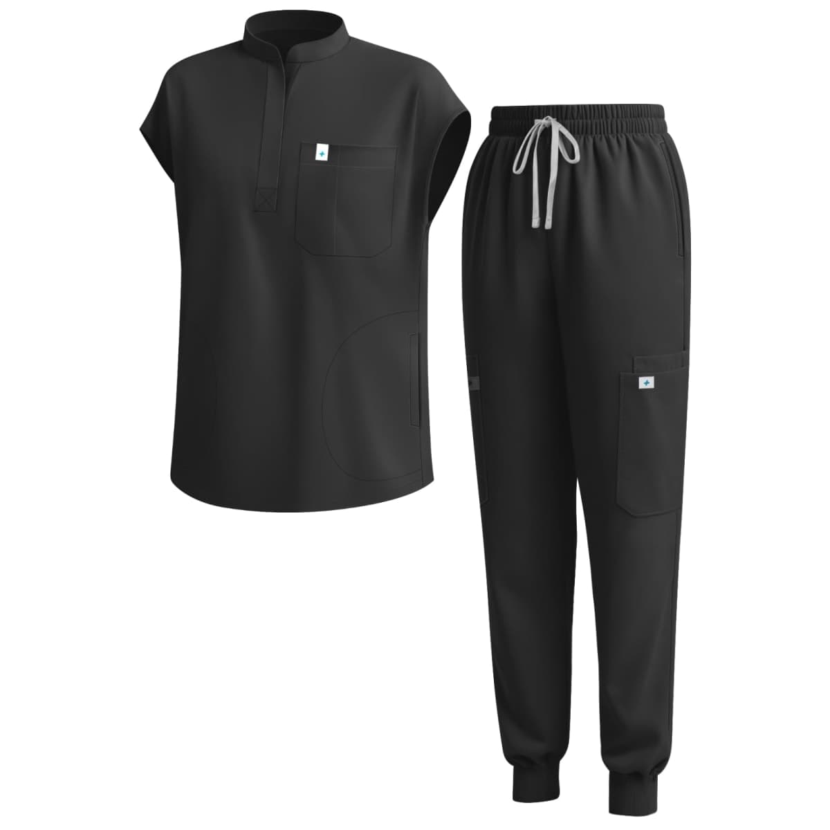 Scrubs for Women Set - Stretch Stand Collar & Jogger Pant with 11 Pockets — image 1