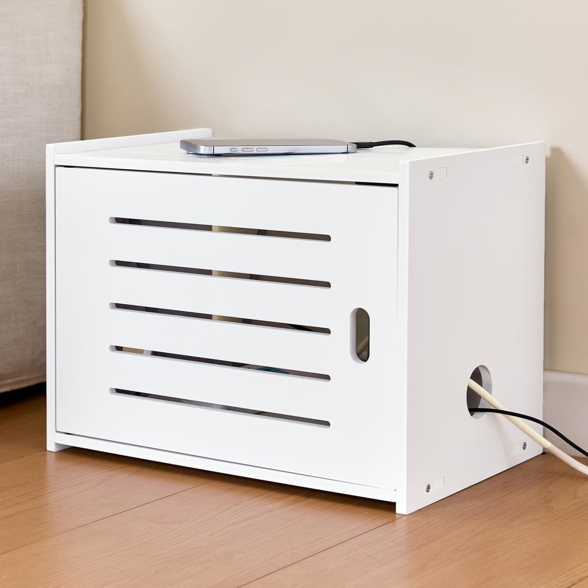 Tristcily WiFi Router Storage Cabinet, Router Cabinet-(White) — image 1