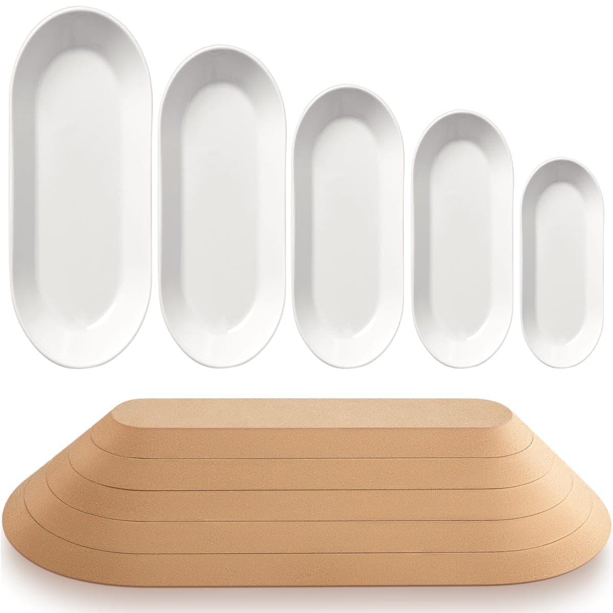 Sunnychicc 5 Pcs Ceramic Mold for Clay Wooden Pottery Molds Clay Molds for Pottery Ceramic Plate Pottery Molds for Clay Slump Molds Pottery Tools for Handbuilding Craft(Oval,11.61-16.34") — image 1
