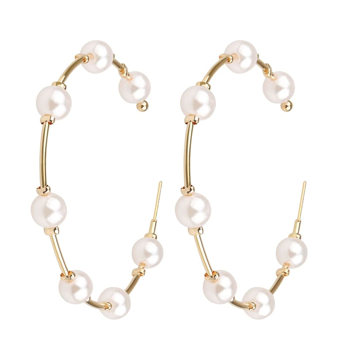 Pearl Hoop Earrings for Women Fashion Hypoallergenic Girls Pearl Earrings Drop Dangle Earrings Jewelry Gifts — image 1