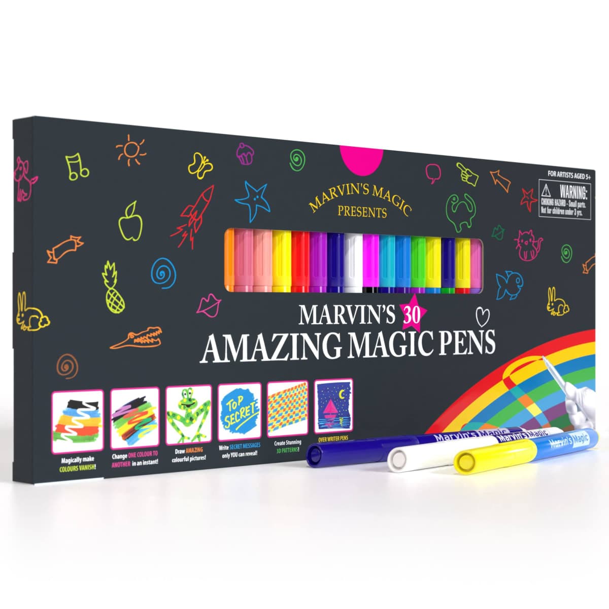 Marvin's Magic - NEW x 30 Amazing Magic Pens - Color Changing Magic Pen Art - Create 3D Lettering or Write Secret Messages - Includes 30 Magic Pens — image 1
