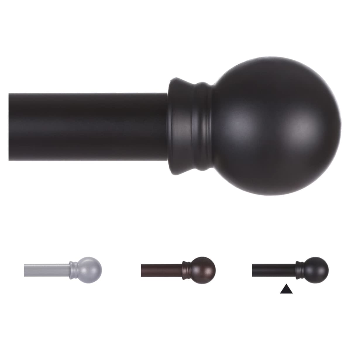 Thestoa Curtain Rods for Windows 48 to 84-92 inch, 5/8" Matte Black Curtain Rod, Stainless Steel Small Curtain Rods for Bedroom, Living Room,Kitchen,Farmhouse, Outdoor Curtain rod Black — image 1