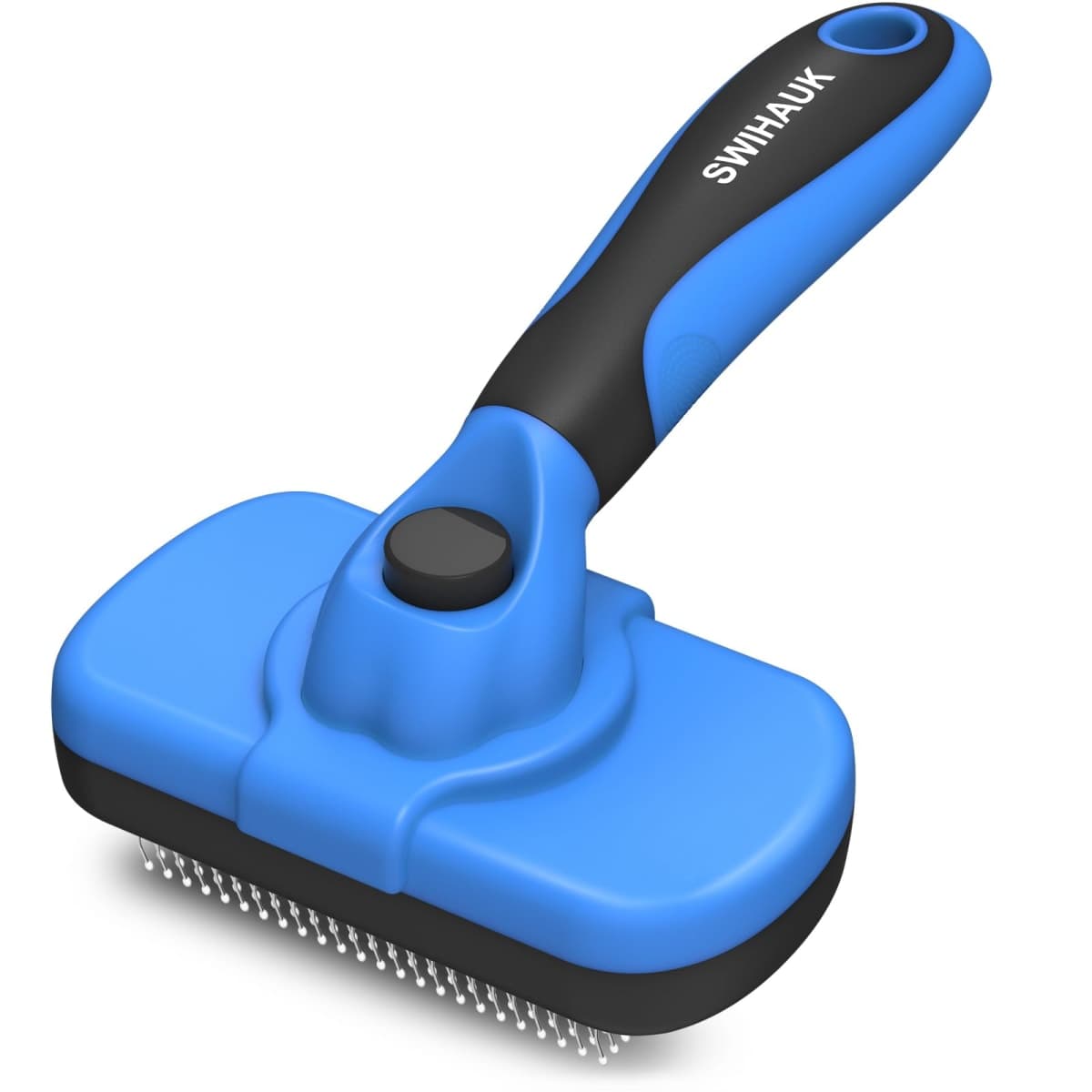 Swihauk Self Cleaning Slicker Brush - Skin Friendly Deshedding Grooming Tool for Dogs & Cats, Suitable for Shedding & Haired Pets, with Pet Supplies Accessories, Blue — image 1