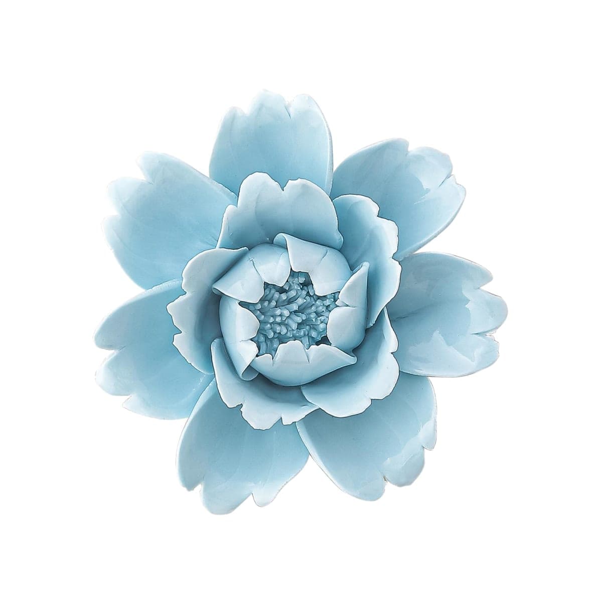 CEUYGT Ceramic Flower Wall Decor 3D Wall Hanging Home Decor Living Room Blue Peony 3.54" — image 1