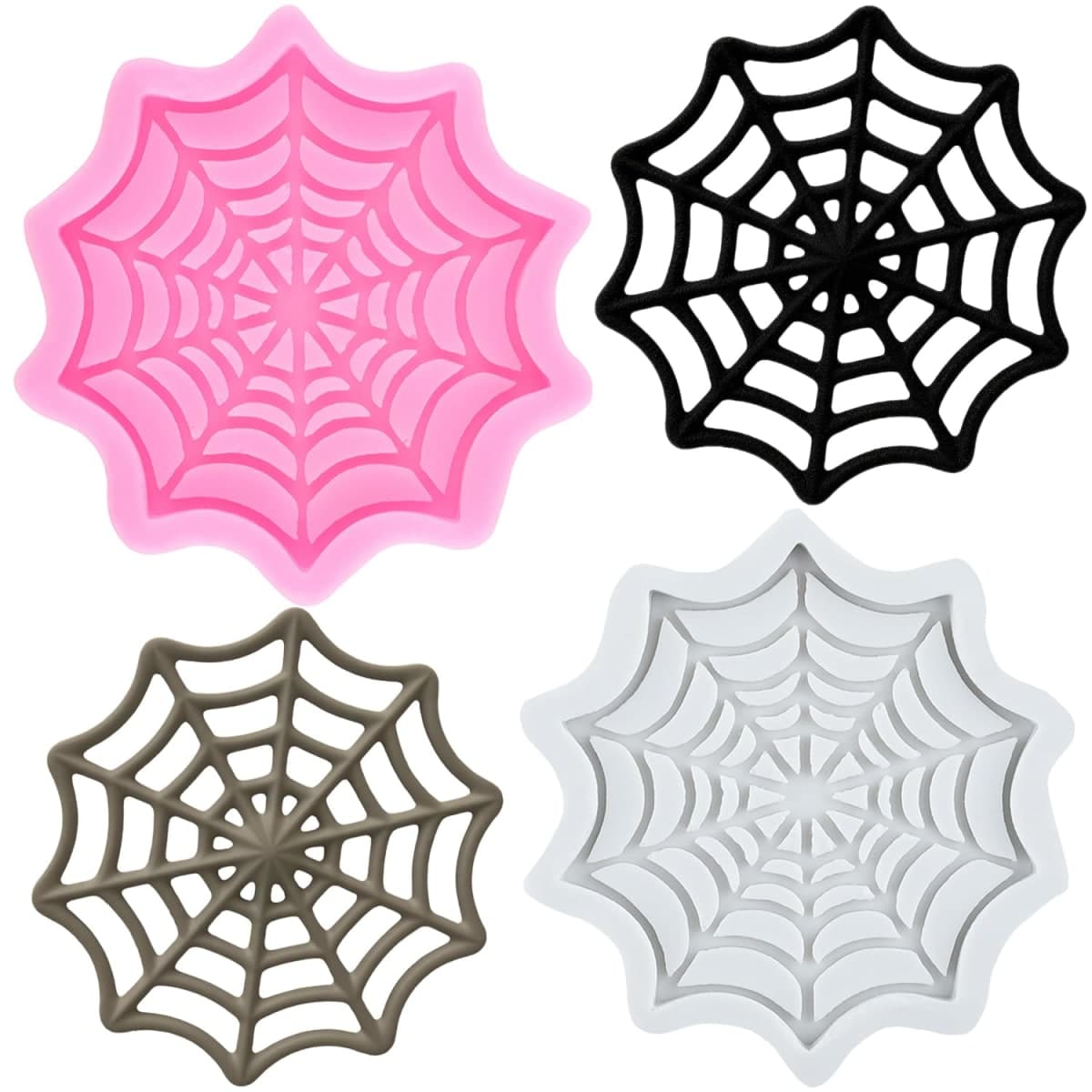 RFGHAC Halloween Spider Web Fondant Molds Spider Web Silicone Mold for Cake Decorating Cupcake Topper Chocolate Candy Gum Paste Polymer Clay Set Of 2 — image 1