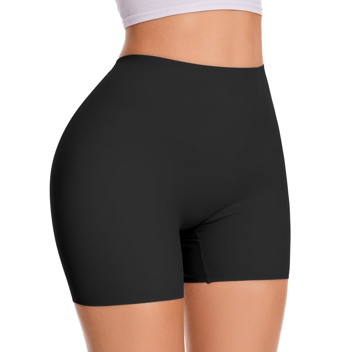 Womens Slip Shorts for Under Dresses Seamless Shapewear Shorts Underwear, Black-smooth, Small — image 1
