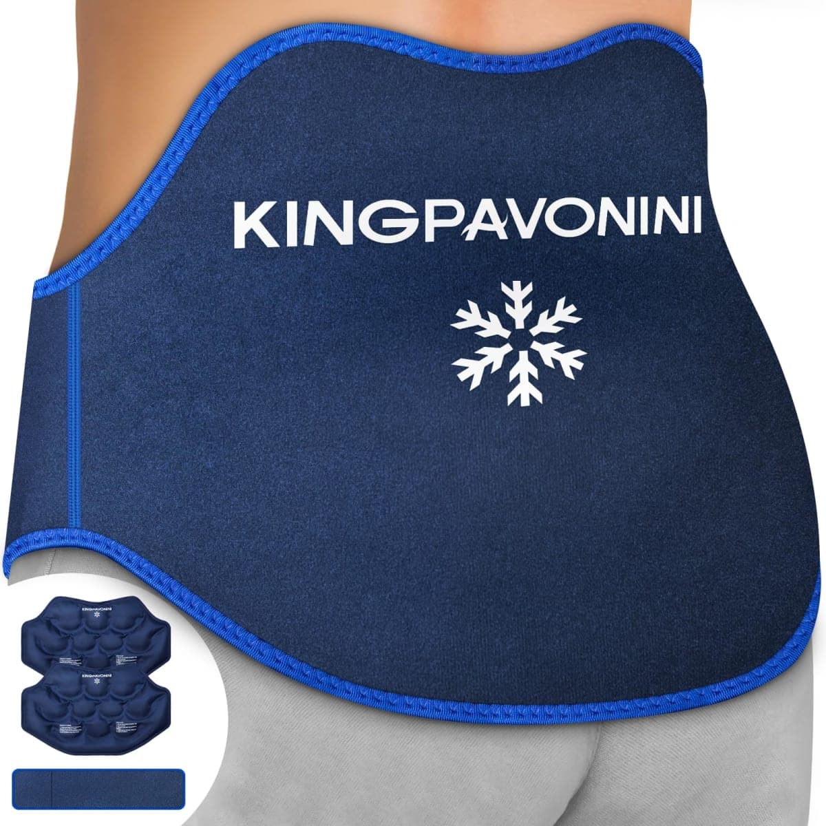 KingPavonini Extra Large Ice Pack for Back Pain Relief, 2 Gel Packs, Blue — image 1
