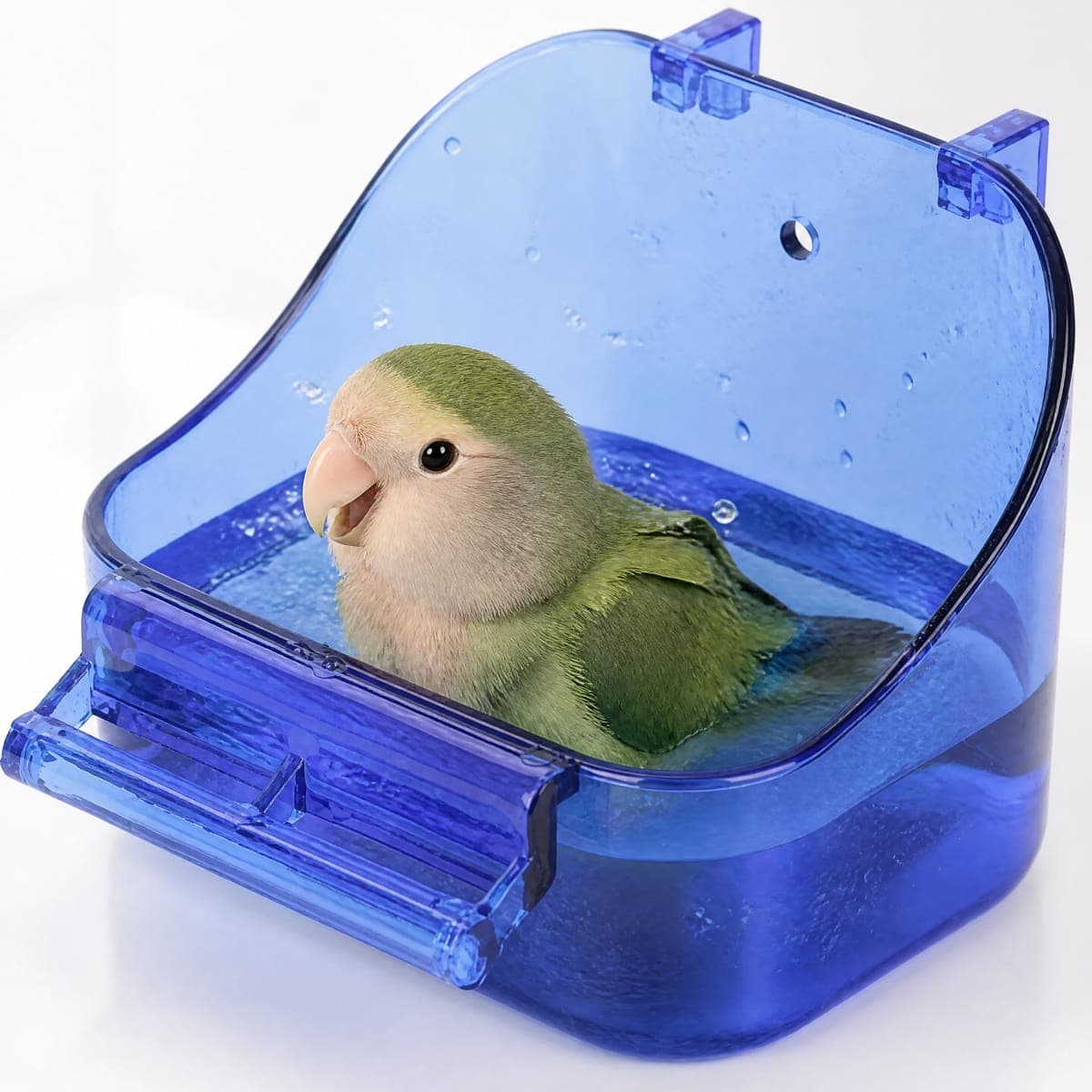 YJJKJ Pet Bird Bath Box Bird Caged Parrot Bathing Tub Bird Cage Accessory Bathing Tub Bath for Small Brids Parakeet Canary Budgerigar Lovebirds (Random Color) — image 1