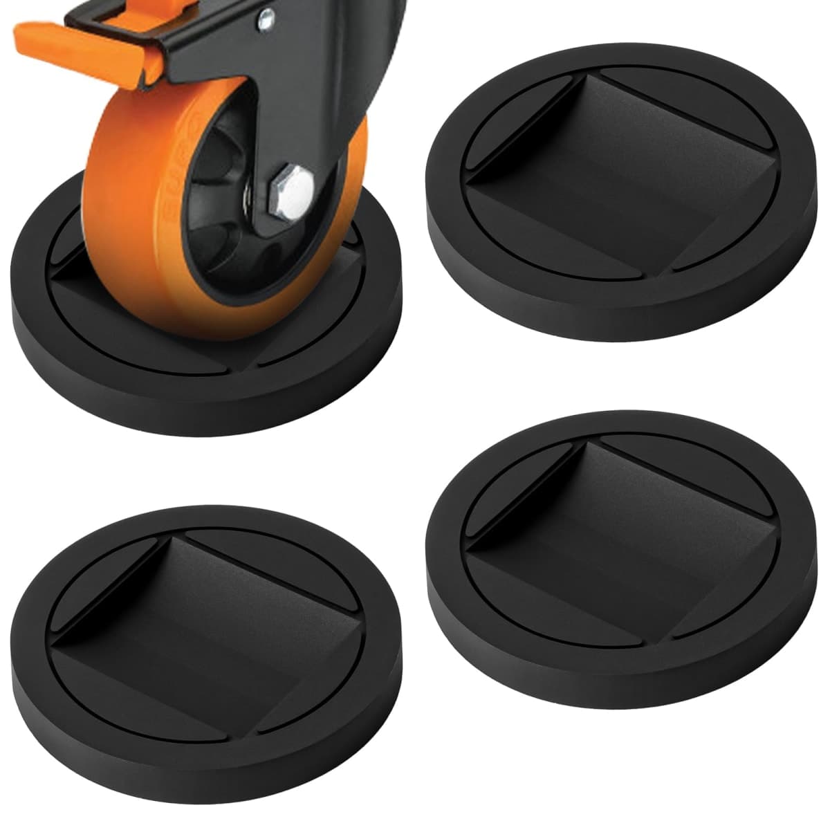Zhulerzil Bed Stoppers to Prevent Sliding - 4 Pack Furniture Wheel Stopper for Hardwood Floor - Rubber Bed Frame Stop Caster Cups fit All Wheels of Furniture, Sofa, Chairs — image 1