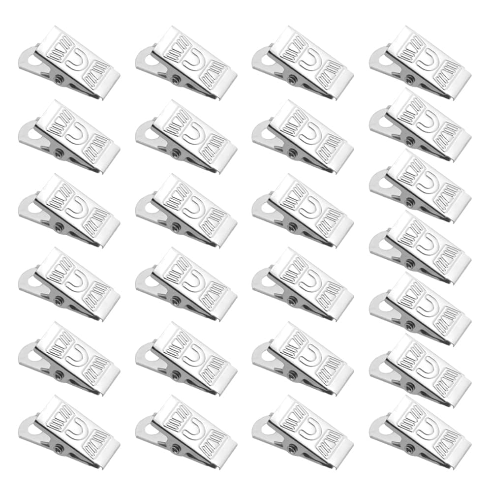 TOVOT 100PCS Anti-Slip Metal Clips 30MM Badge Holders Crocodile Shape Clamps Heavy Duty Metal Clips for Clothes Crafts Office — image 1