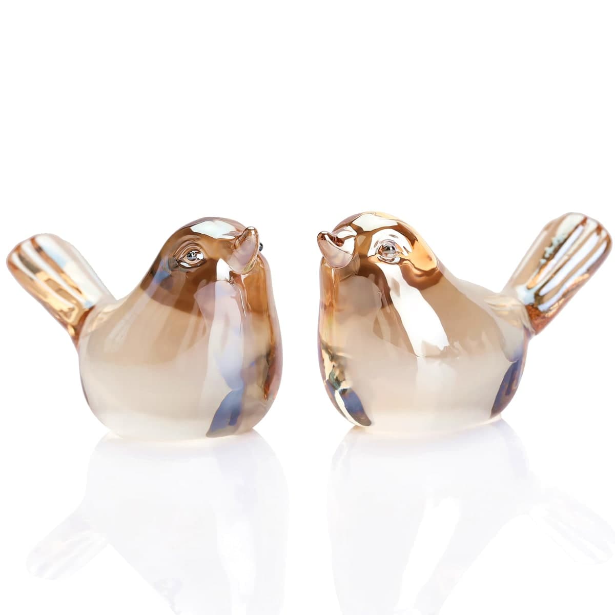 Reyife Small Bird Figurines Home Decor Glass Crystal Bird Statue (Gold) — image 1