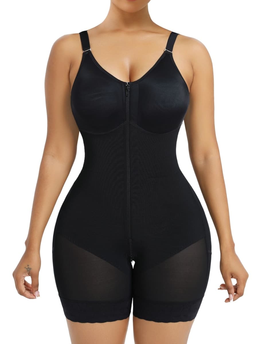 YIANNA Fajas Colombianas Postpartum Shapewear for Women Tummy Control hips Lifter Body Shaper with Zipper Crotch,YA7283-Black-M — image 1