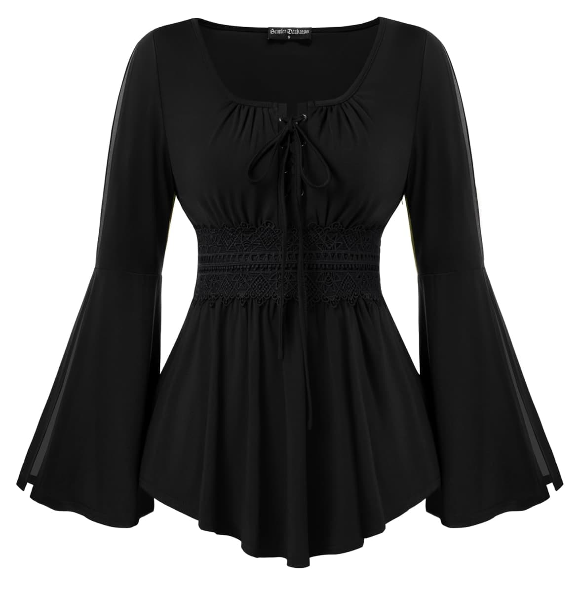 Scarlet Darkness Renaissance Shirt Women Pirate Costume Bell Sleeve Blouse — image 1