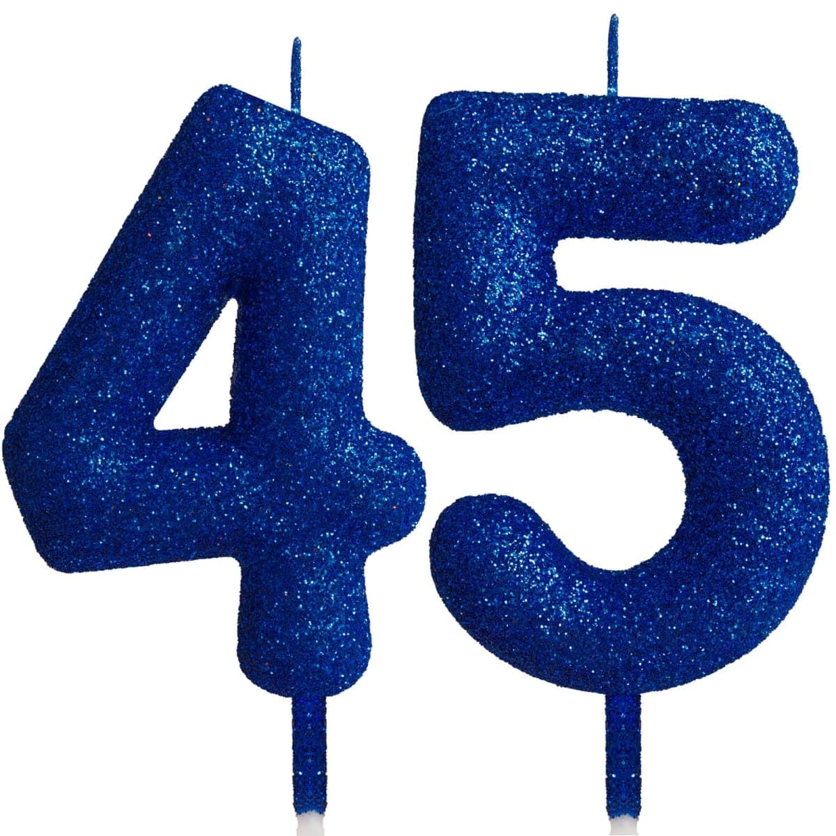 45th Glitter Birthday Candles, Blue Birthday Number Candle for Cake Topper Decorations for Girls Birthday Party Wedding Anniversary Celebration Supplies — image 1