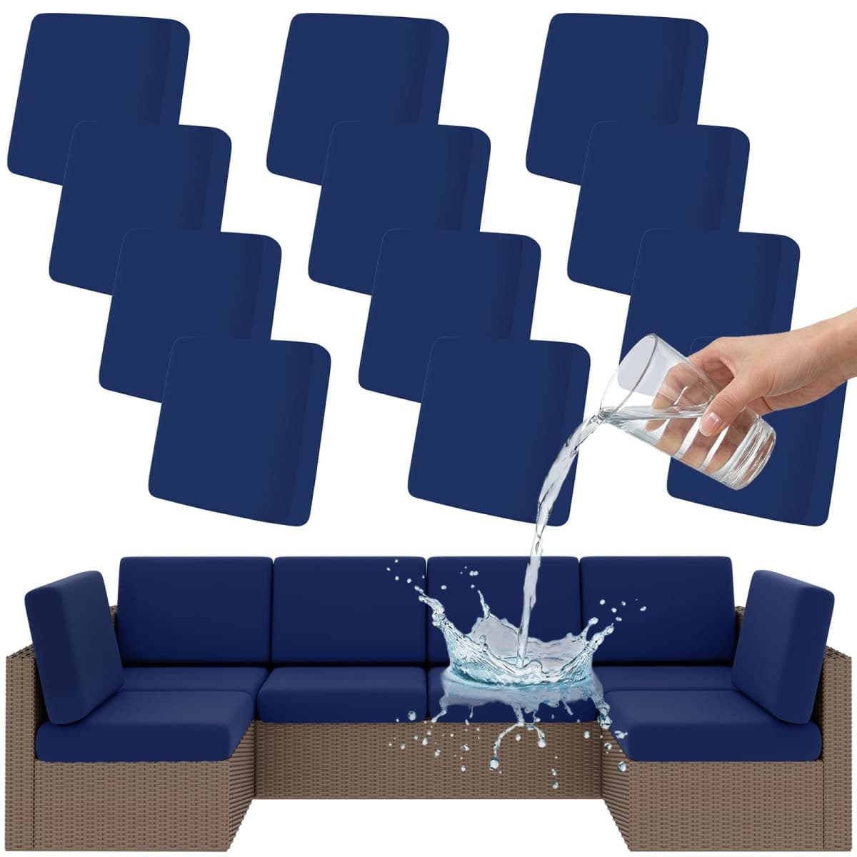 Smiry Waterproof Patio Cushion Covers, Stretch Outdoor Furniture Covers — image 1